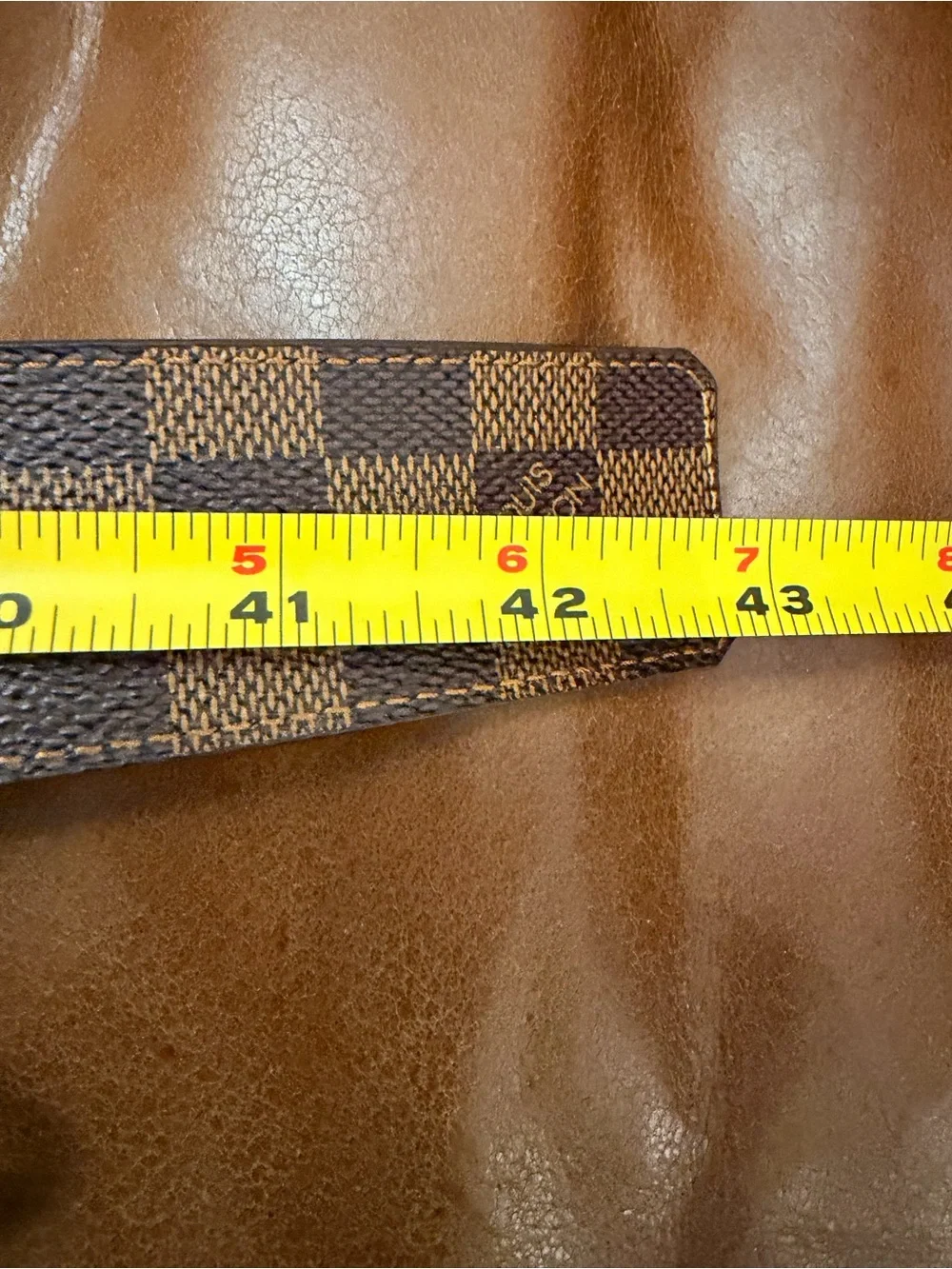 Louis Vuitton Brown Damier Ebene Canvas LV Logo Buckle Belt